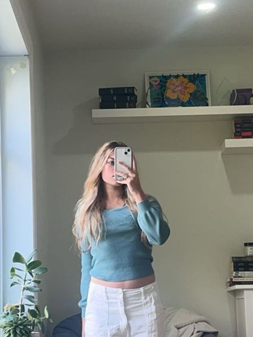 Women’s Light Blue V-Neck Sweater